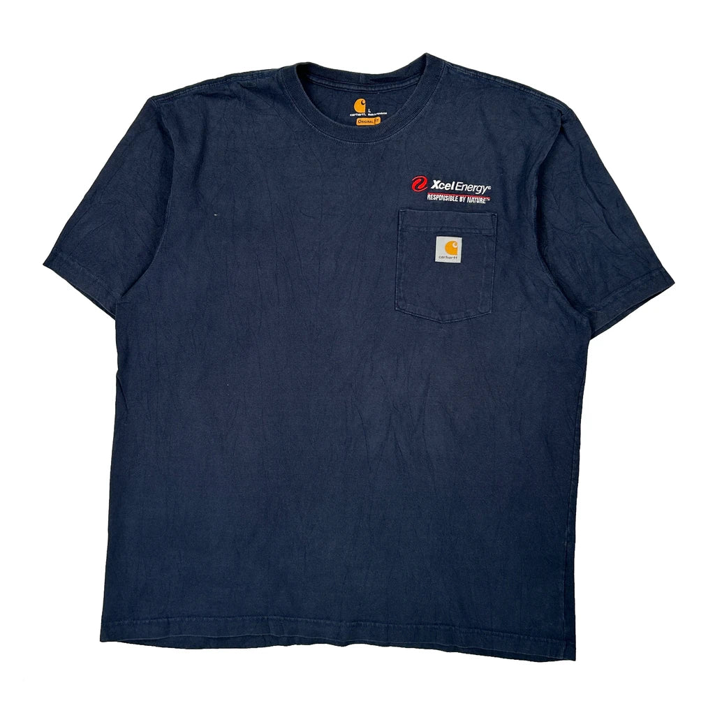 Xcel Energy Carhartt T-Shirt - Large Blue Cotton