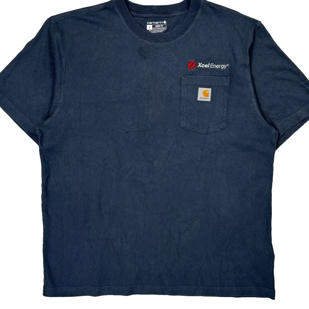 Xcel Energy Carhartt T-Shirt - Large Blue Cotton - Image 5