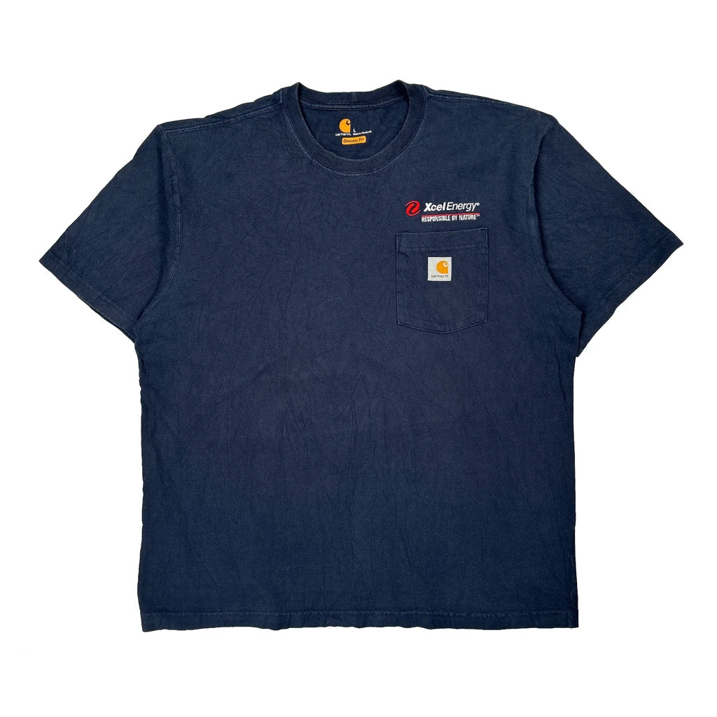 Xcel Energy Carhartt T-Shirt - Large Blue Cotton