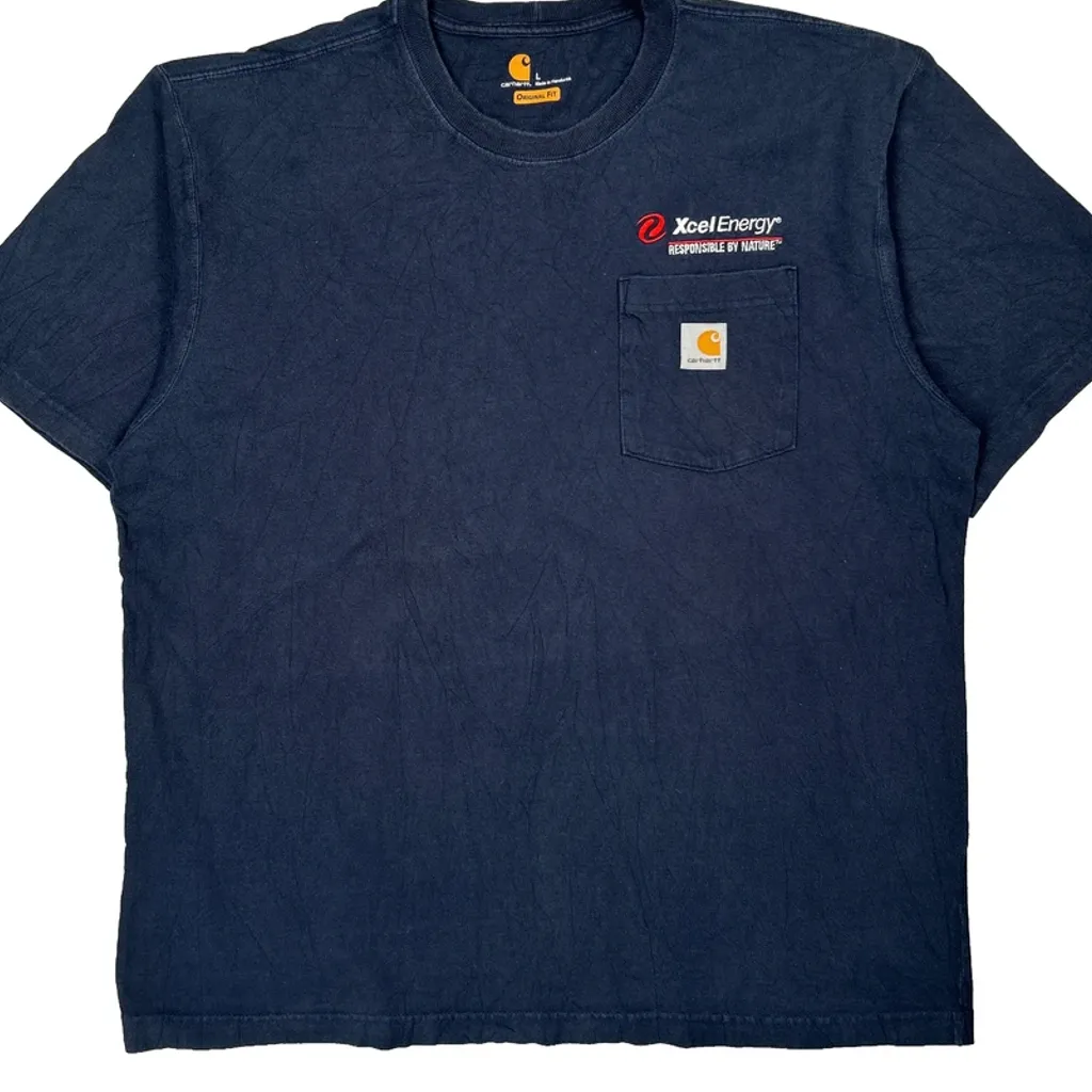 Xcel Energy Carhartt T-Shirt - Large Blue Cotton - Image 5