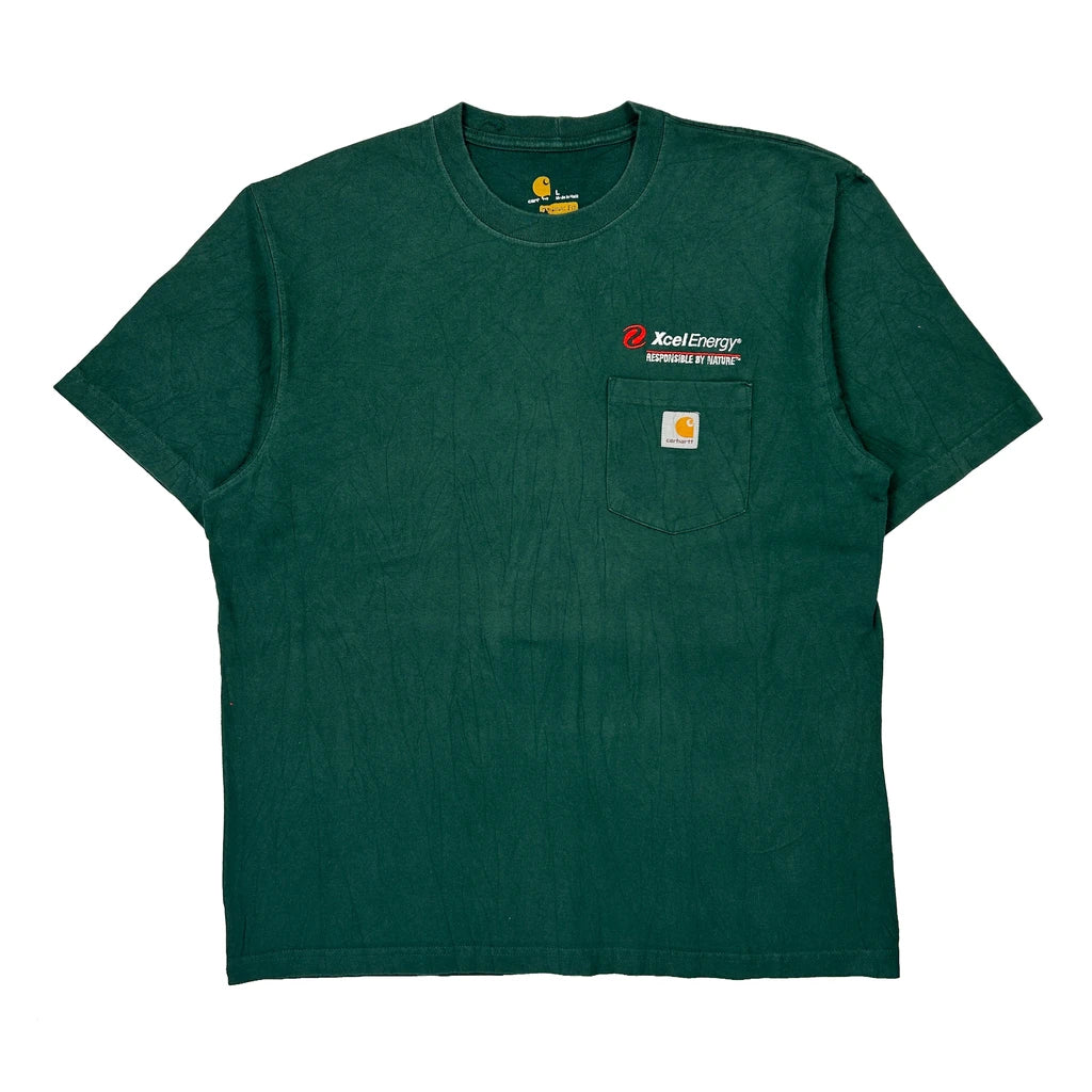 Xcel Energy Carhartt T-Shirt - Large Green Cotton