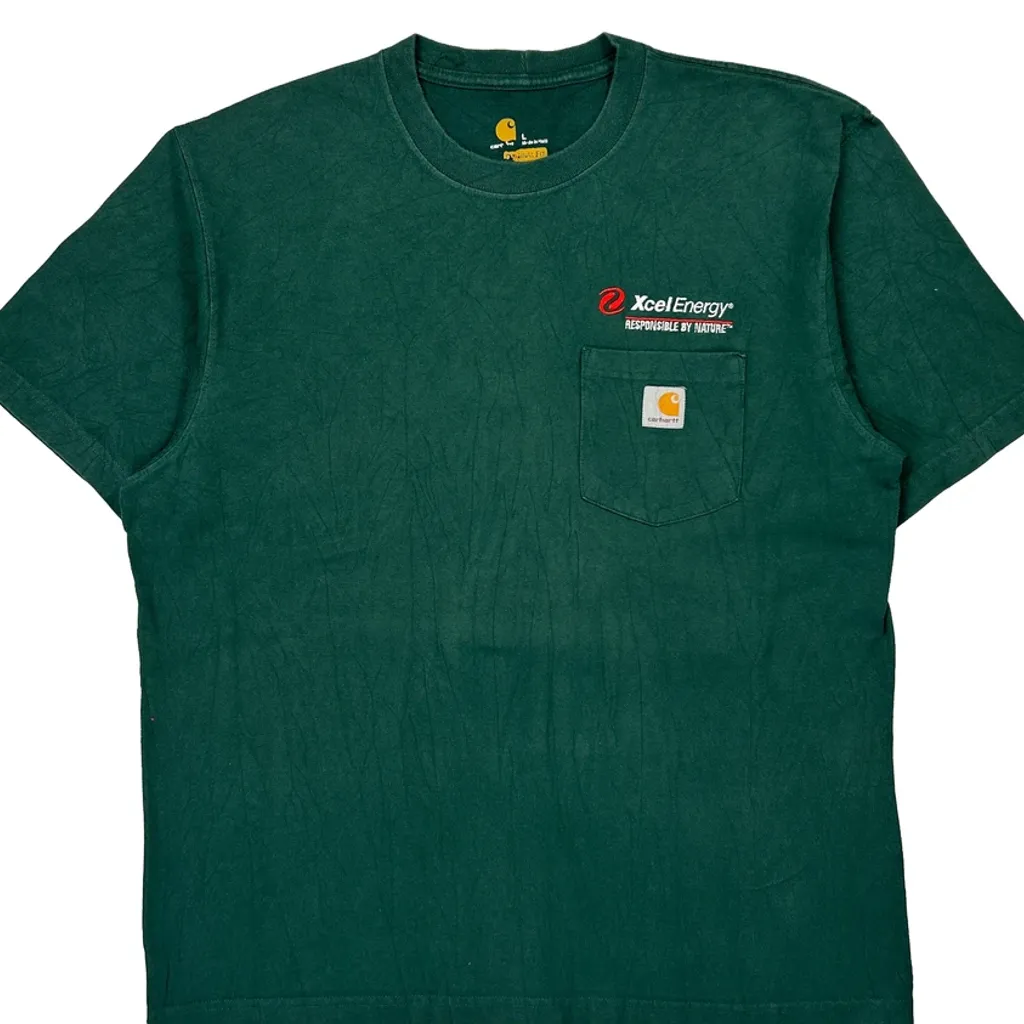 Xcel Energy Carhartt T-Shirt - Large Green Cotton - Image 5