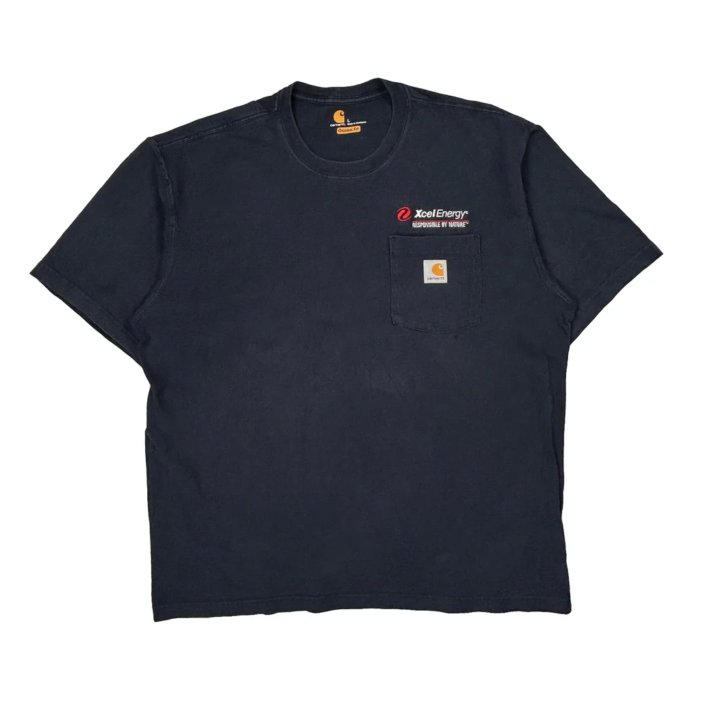 Xcel Energy Carhartt T-Shirt - Large Navy Cotton