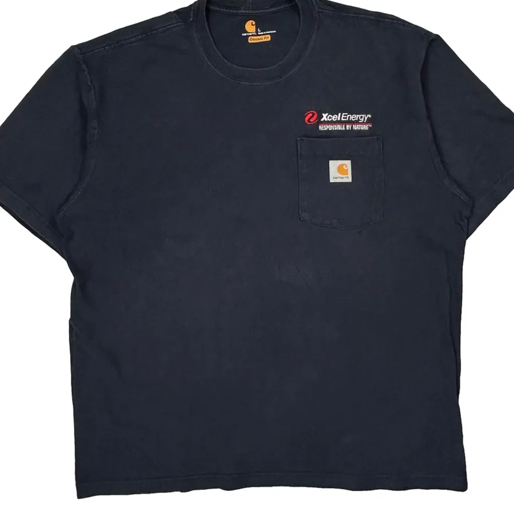 Xcel Energy Carhartt T-Shirt - Large Navy Cotton - Image 4