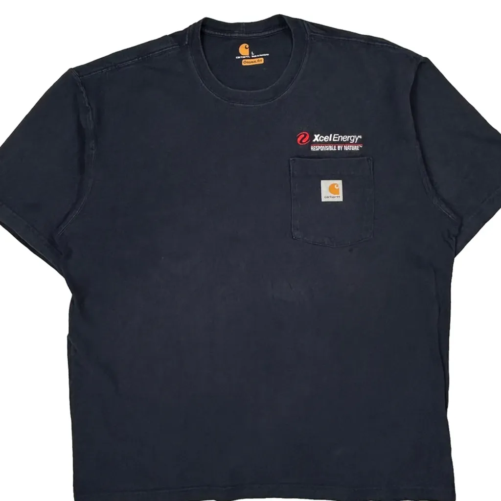 Xcel Energy Carhartt T-Shirt - Large Navy Cotton - Image 5