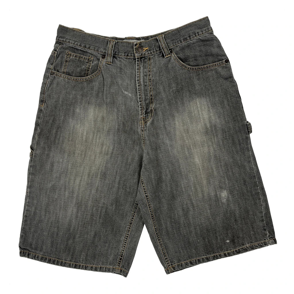 Xios Baggy Denim Shorts - 32W 11L Grey Cotton - Image 2