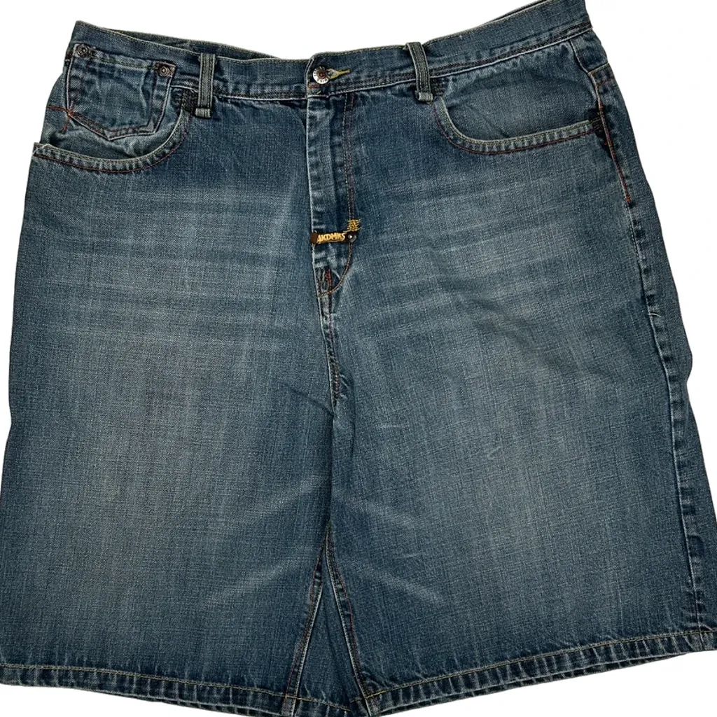 Y2K Akademiks Baggy Denim Shorts - 40W 12L Blue Denim - Image 10