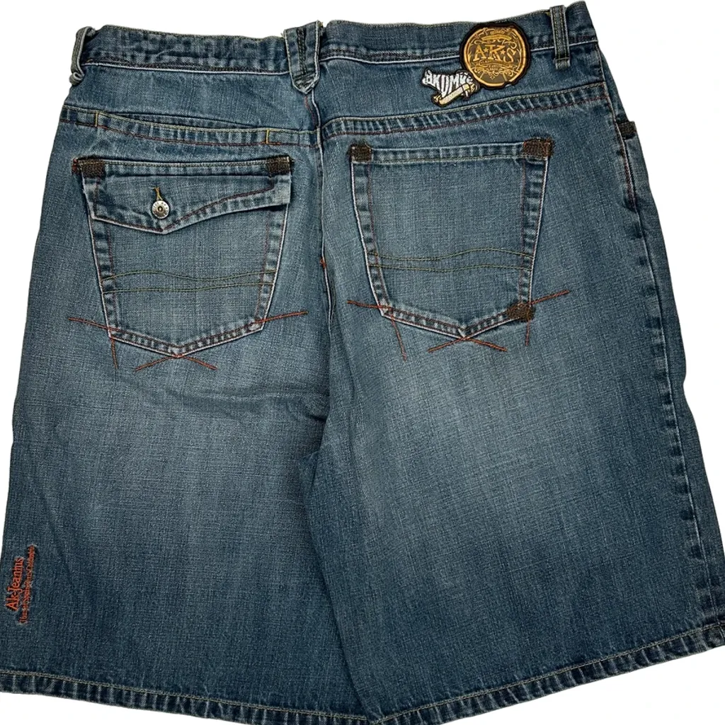 Y2K Akademiks Baggy Denim Shorts - 40W 12L Blue Denim - Image 7