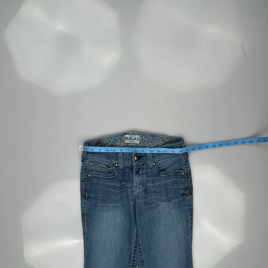 Y2K Ariat Boot Cut Jeans - 29W UK 8 Blue Cotton - Image 3