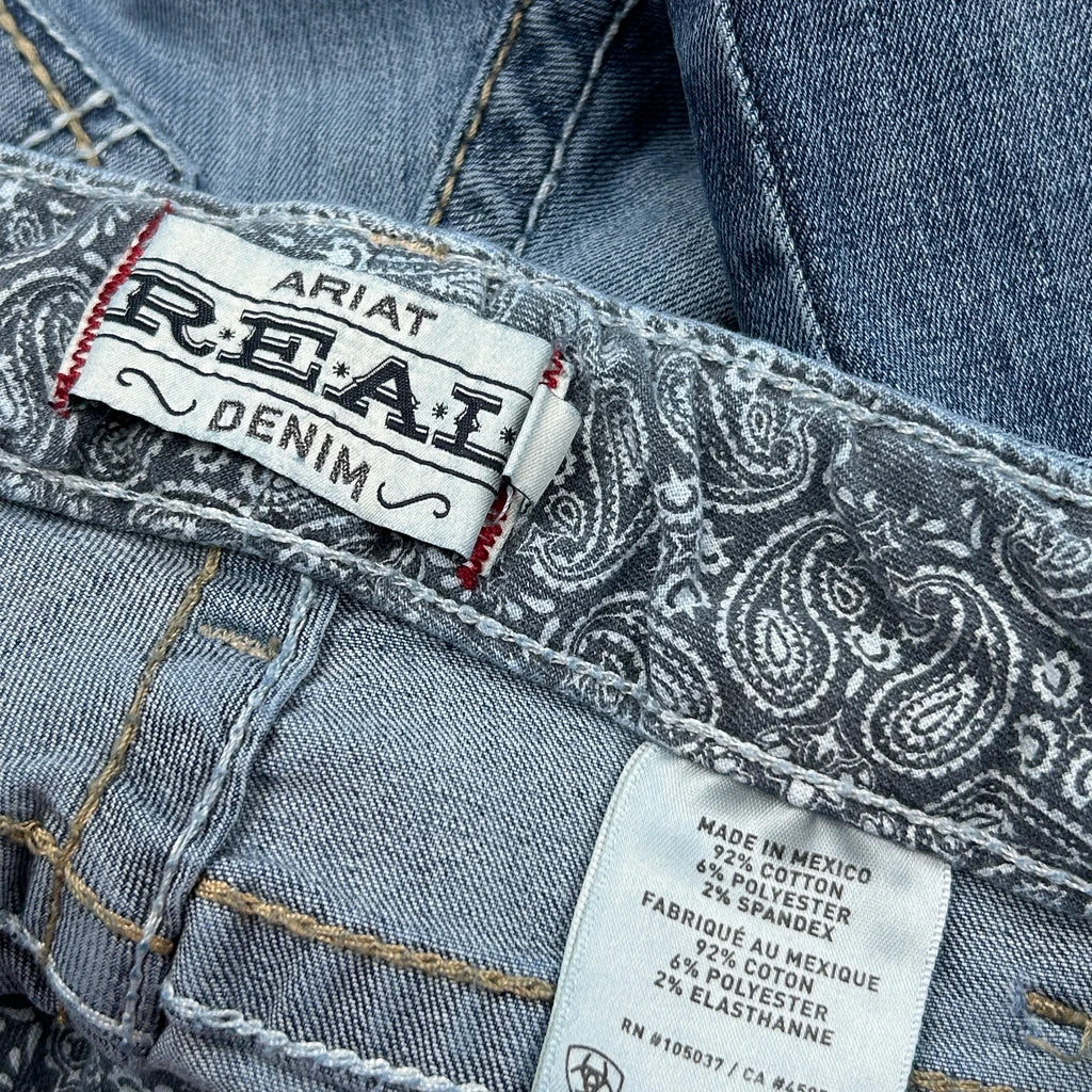 Y2K Ariat Boot Cut Jeans - 29W UK 8 Blue Cotton - Image 6