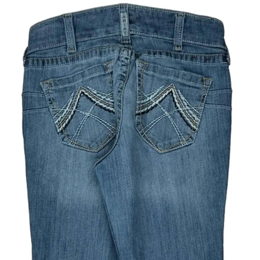 Y2K Ariat Boot Cut Jeans - 29W UK 8 Blue Cotton - Image 7