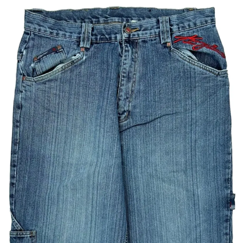 Y2K Baggy Graphic Carpenter Jeans - 34W 30L Blue Denim - Image 8