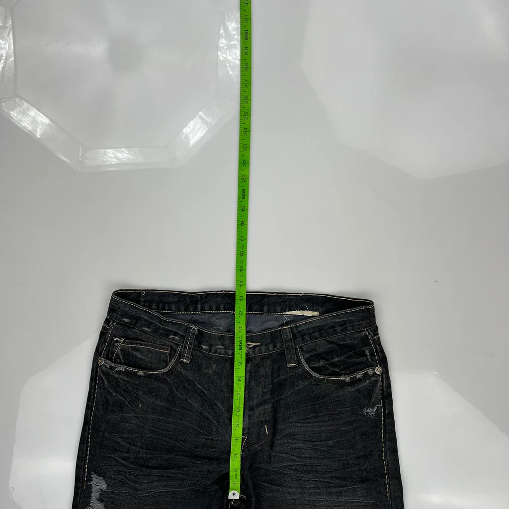 Y2K Contrast Stitch Denim Shorts - 34W 12L Dark Wash Cotton - Image 4