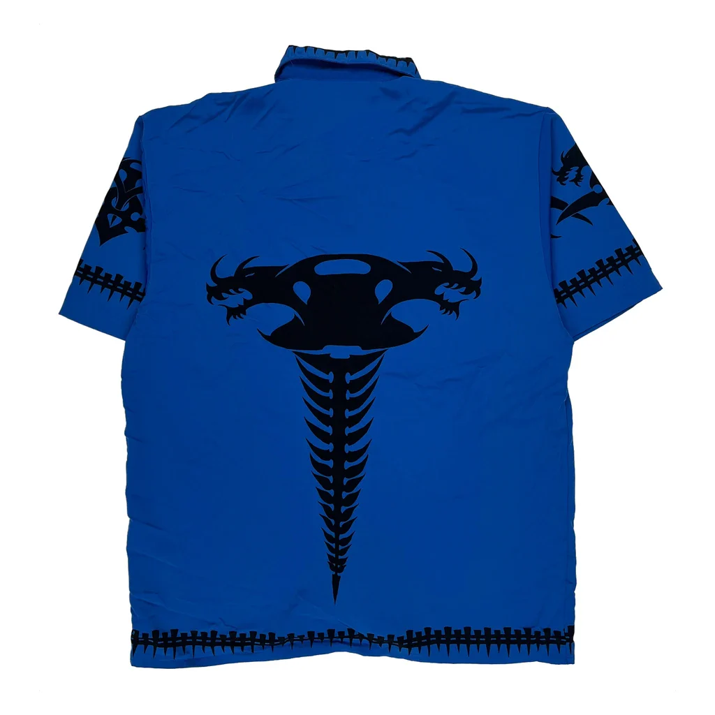 Y2K Dragonfly Graphic Shirt - XL Blue Polyester - Image 2
