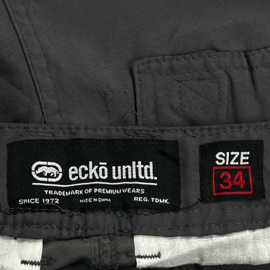 Y2K Ecko Unltd Cargo Shorts - 35W 11L Gray Cotton - Image 6
