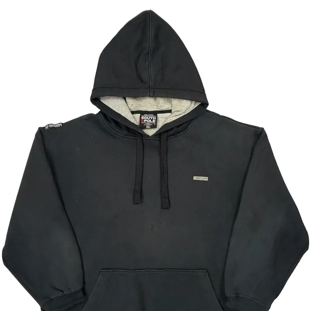 Y2K Faded Southpole Hoodie - XL Black Cotton - Image 4