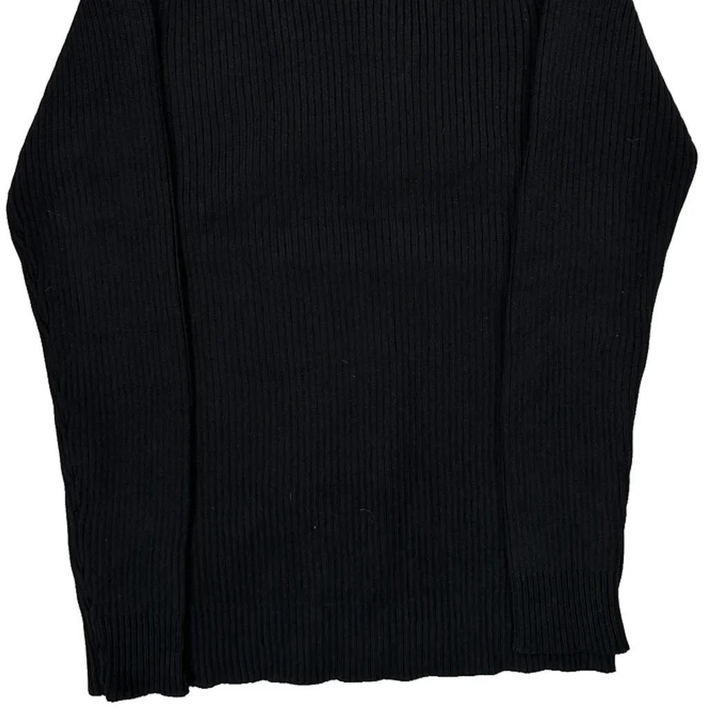 Y2K G-Star Ribbed Knit 1/4 Zip - XL Black Cotton - Image 6