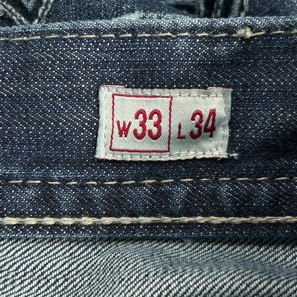 Y2K Baggy Graphic Jeans - 33W 31L Blue Denim - Image 6