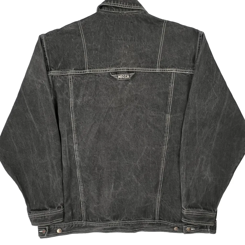 Y2K Mecca Contrast Stitch Denim Jacket - XL Gray Denim - Image 6