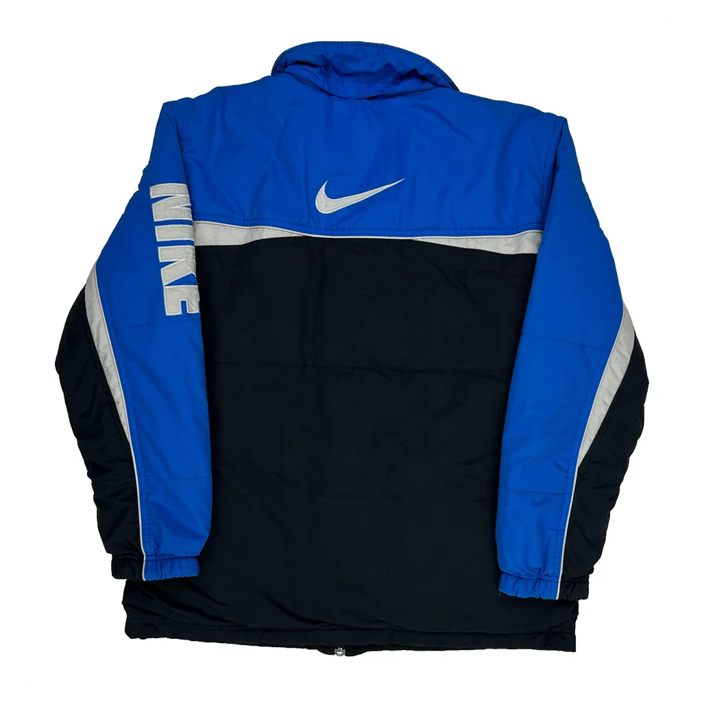 Y2K Nike Spellout Track Jacket - XL Blue Nylon - Image 2