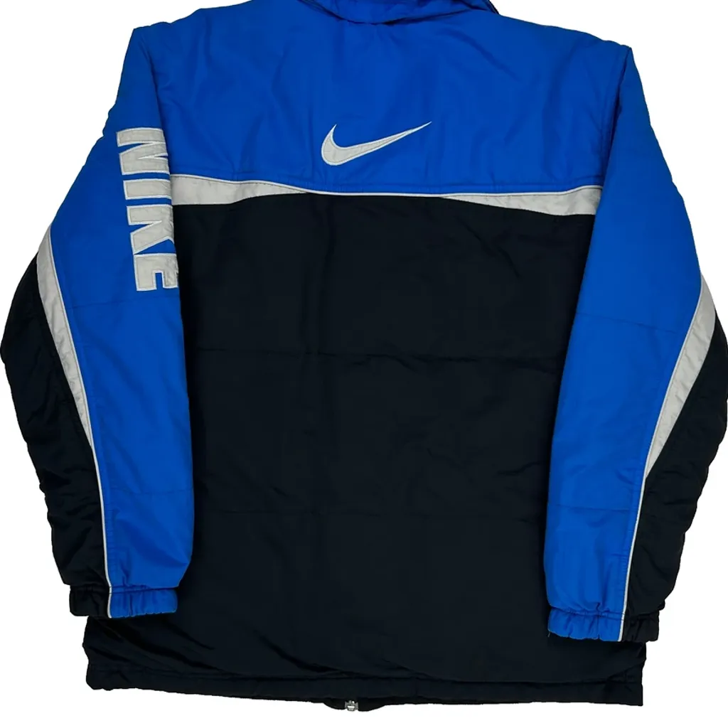 Y2K Nike Spellout Track Jacket - XL Blue Nylon - Image 6