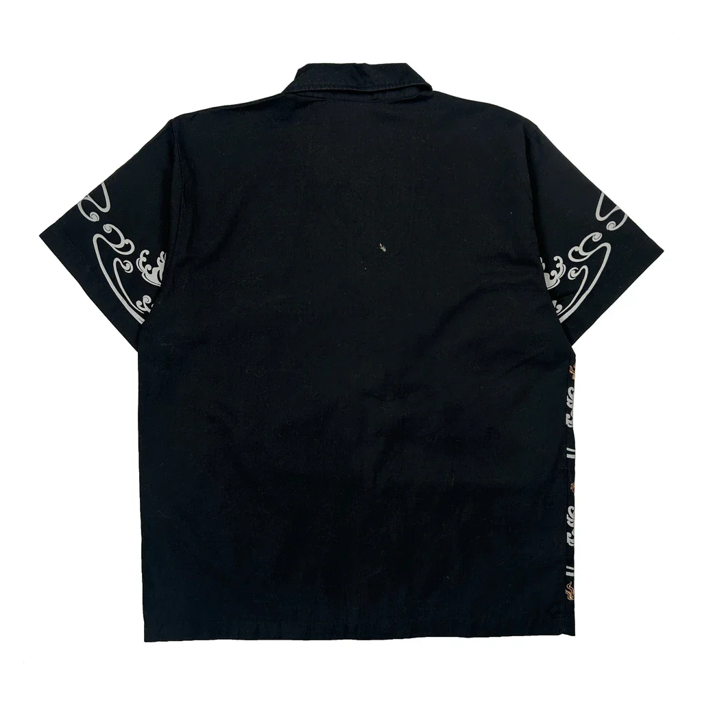 Y2K Rocawear Graphic Short Sleeve Shirt - Medium Black Cotton - Image 2