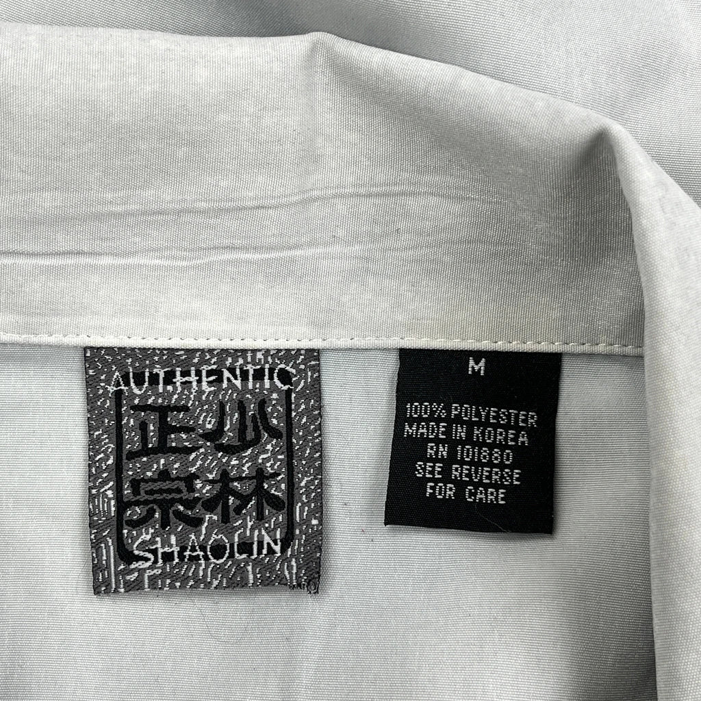 Y2K Shaolin Flame Graphic Shirt - Medium White Polyester - Image 3
