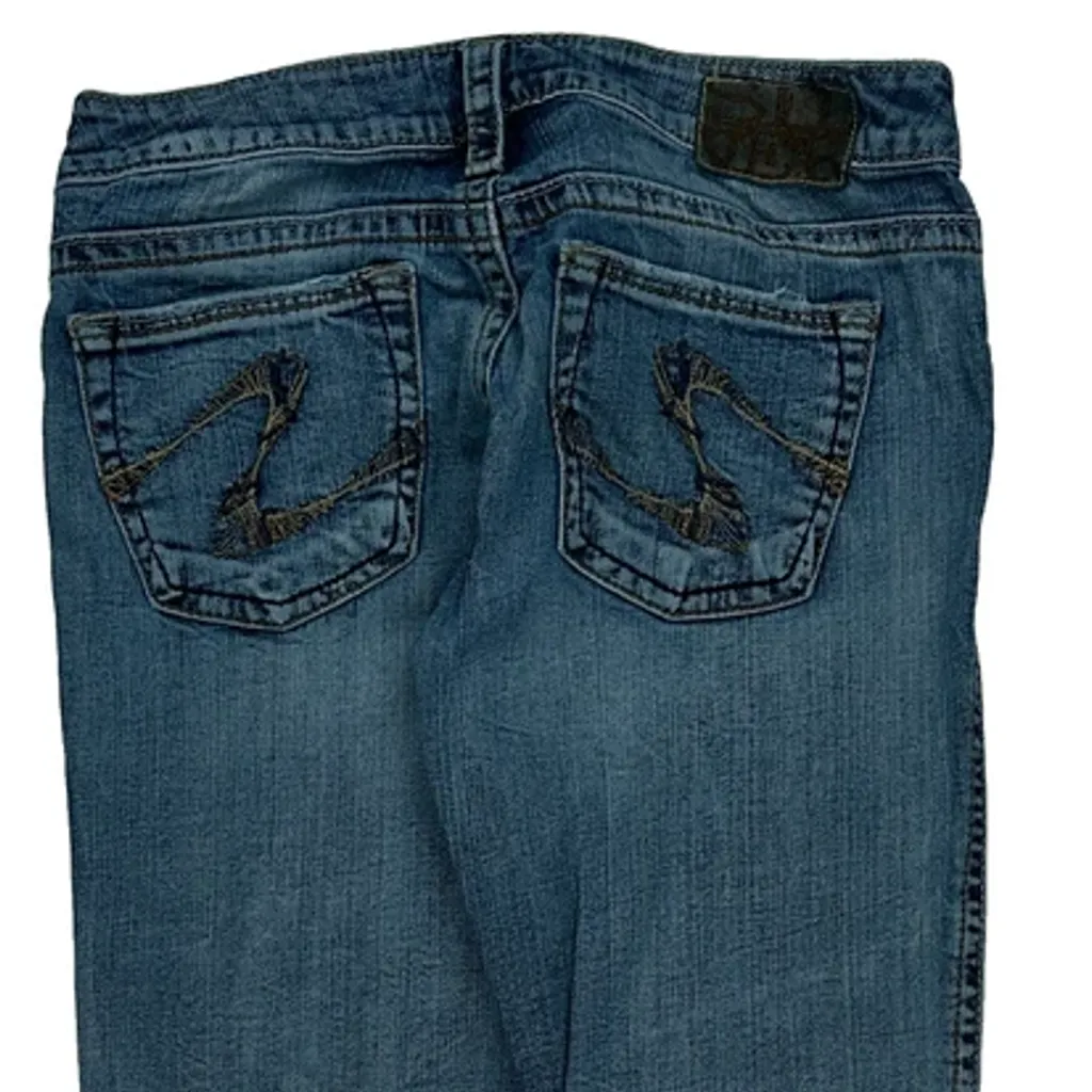 Y2K Unbranded Boot Cut Jeans - 29W UK 8 Blue Denim - Image 6