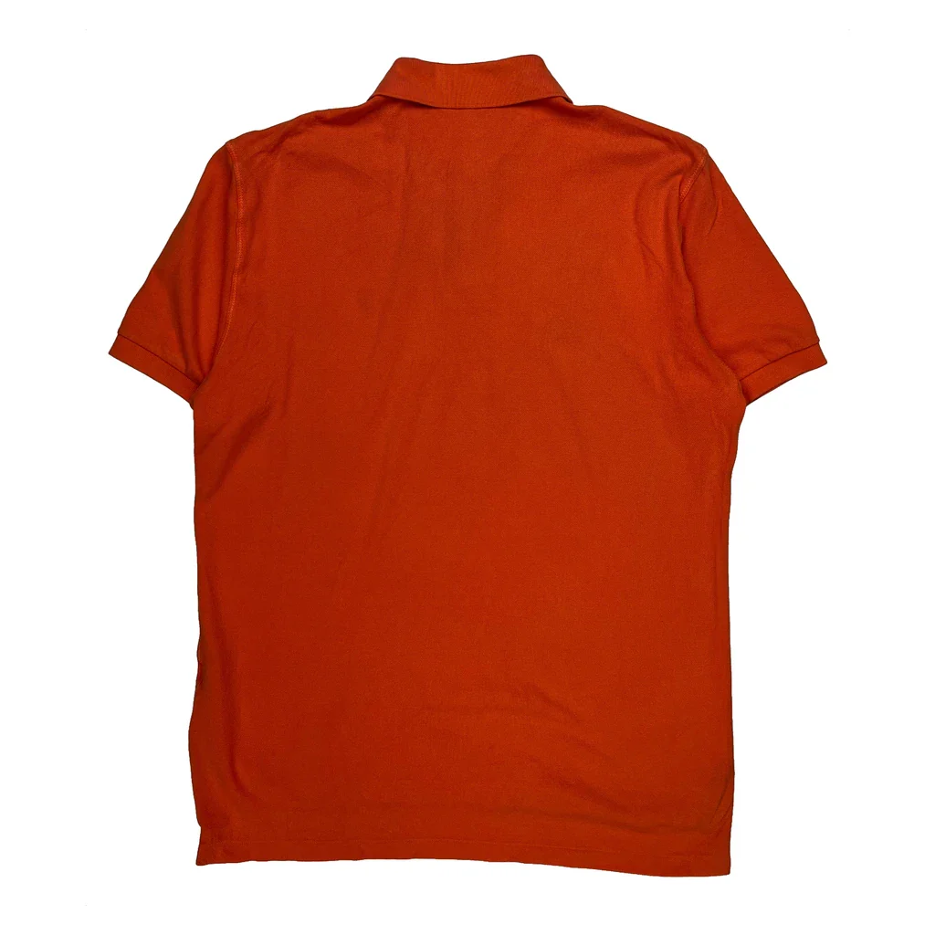 Yacht Club Polo By Ralph Lauren Graphic Polo Shirt - Large Orange Cotton - Image 2