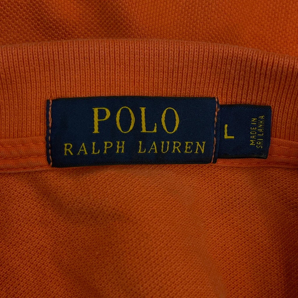 Yacht Club Polo By Ralph Lauren Graphic Polo Shirt - Large Orange Cotton - Image 3