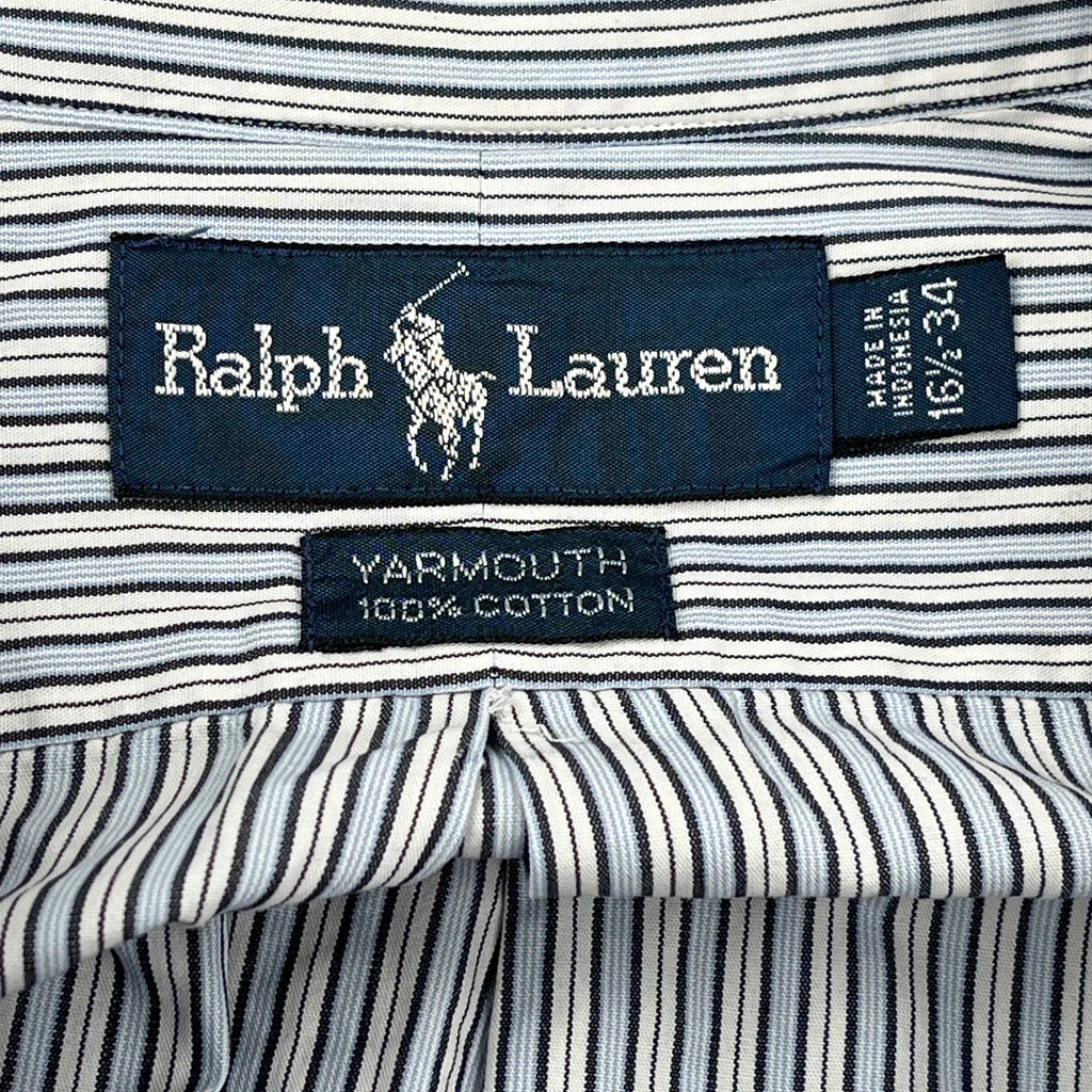 Yarmouth Ralph Lauren Striped Shirt - Large Blue Cotton - Image 3