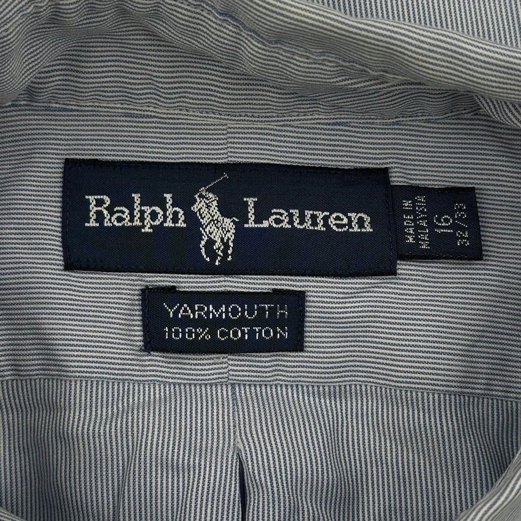 Yarmouth Ralph Lauren Striped Shirt - Large Blue Cotton - Image 3