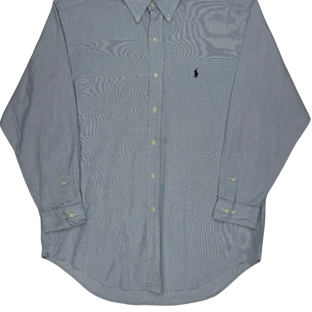 Yarmouth Ralph Lauren Striped Shirt - Large Blue Cotton - Image 5