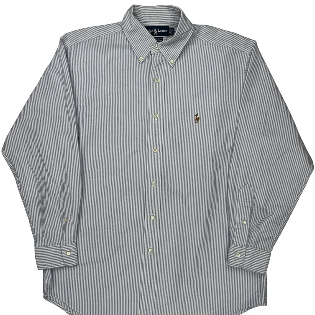 Yarmouth Ralph Lauren Striped Shirt - Medium Blue Cotton - Image 4