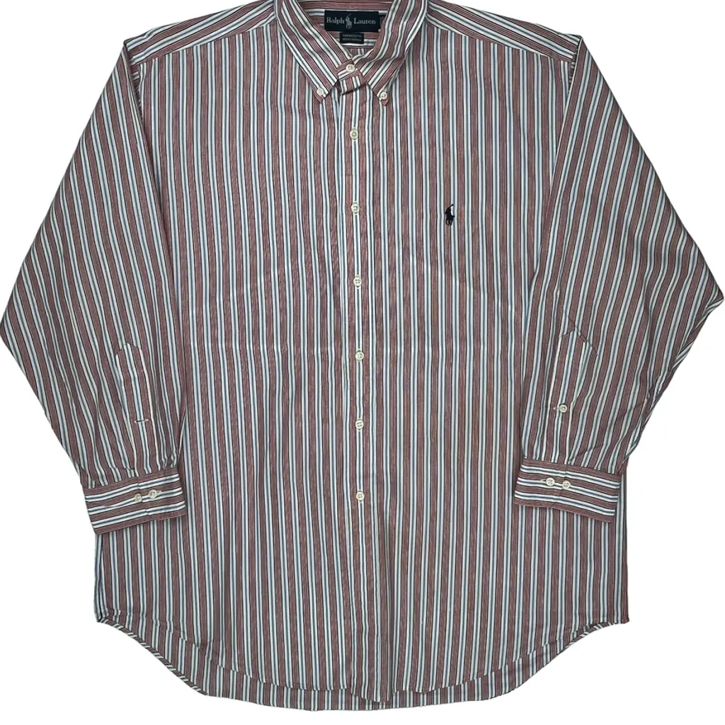 Yarmouth Ralph Lauren Striped Shirt - XL Red Cotton - Image 4