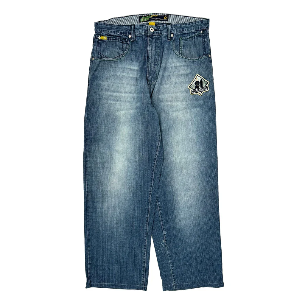 Yellow Tab Southpole Baggy Jeans - 34W 30L Blue Denim - Image 2