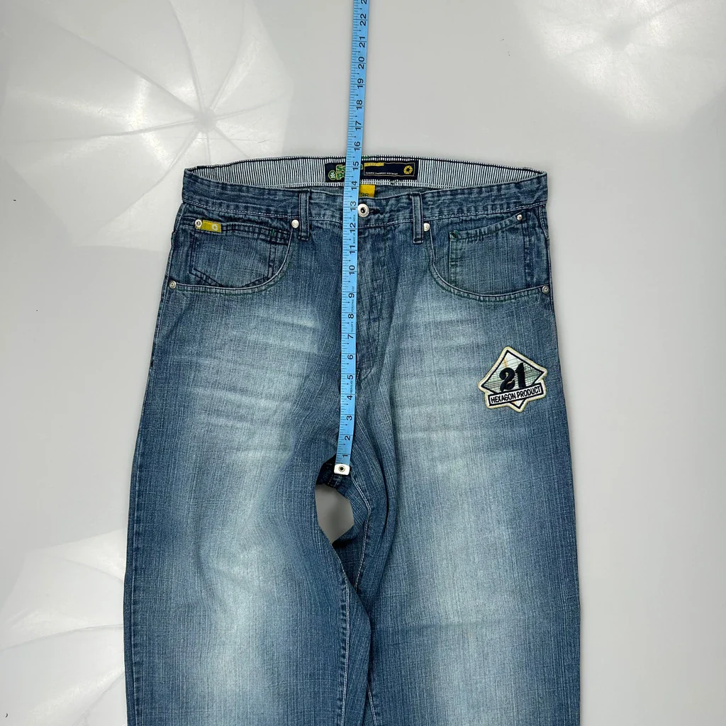 Yellow Tab Southpole Baggy Jeans - 34W 30L Blue Denim - Image 4