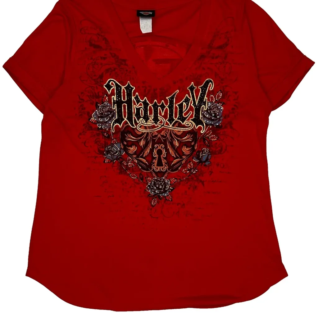 Yellowstone Harley Davidson T-Shirt - Medium Red Cotton - Image 5