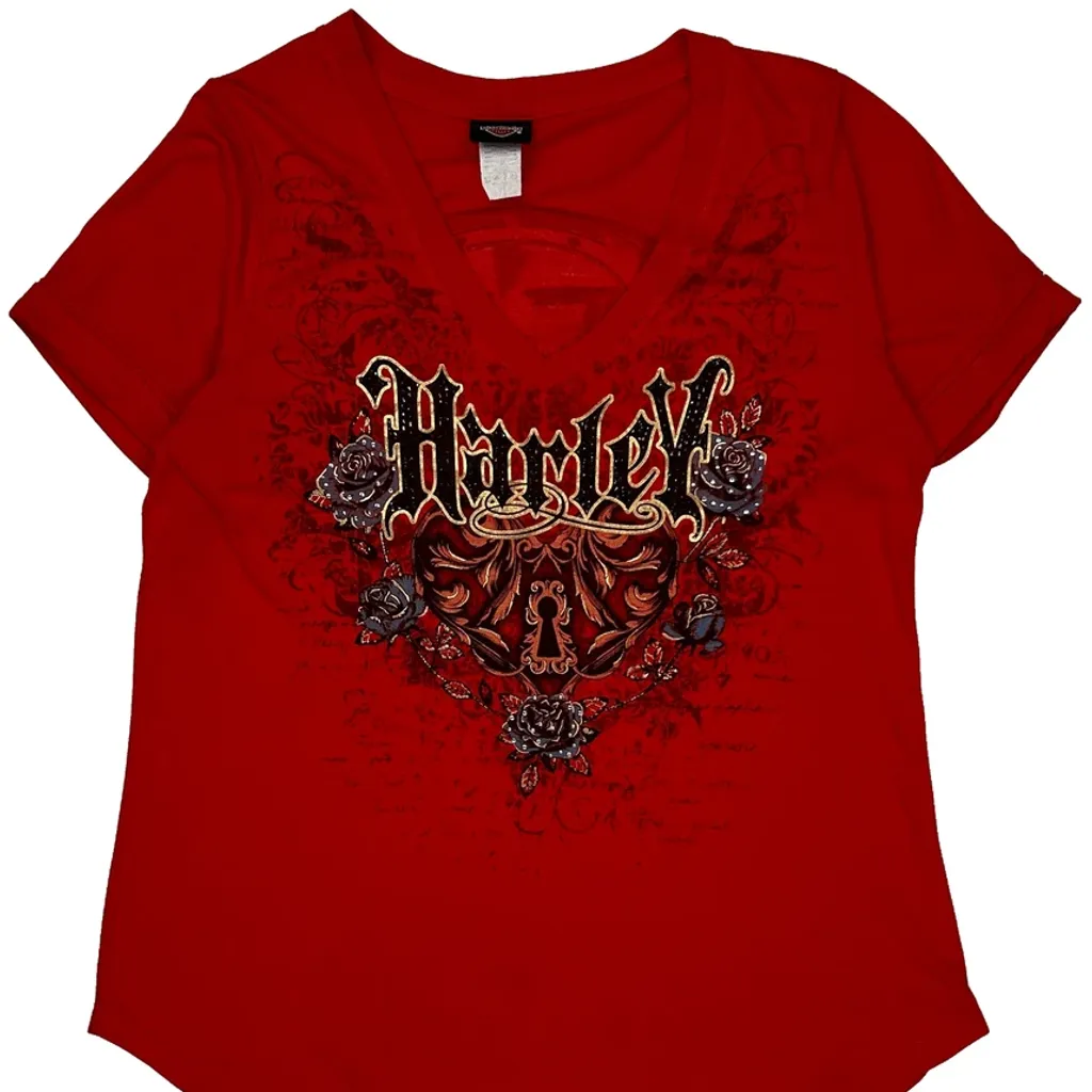 Yellowstone Harley Davidson T-Shirt - Medium Red Cotton - Image 6