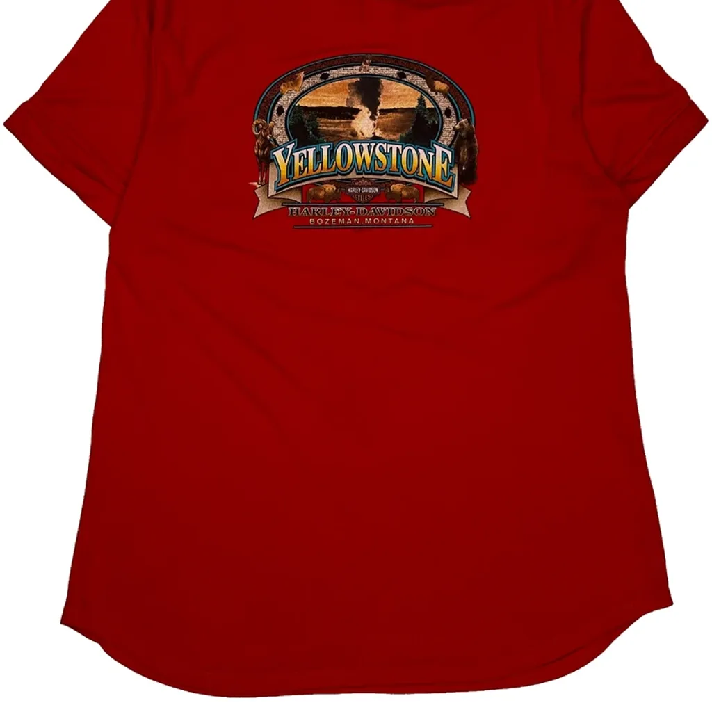 Yellowstone Harley Davidson T-Shirt - Medium Red Cotton - Image 7