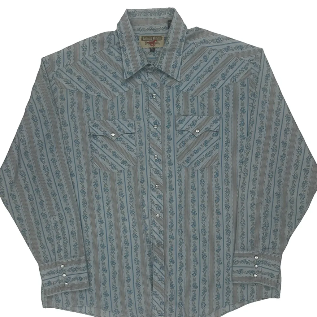 Youngbloods Striped Shirt - XL Blue Polyester Blend - Image 4