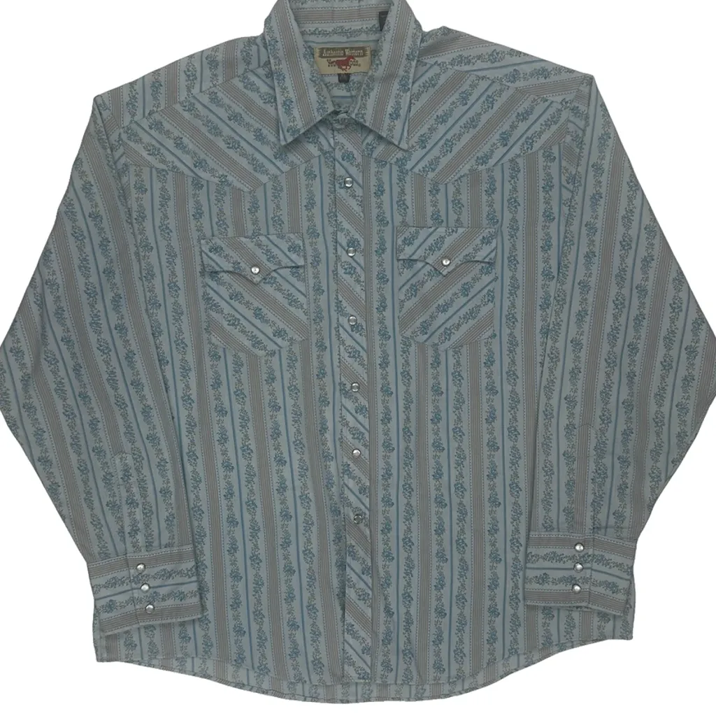 Youngbloods Striped Shirt - XL Blue Polyester Blend - Image 5