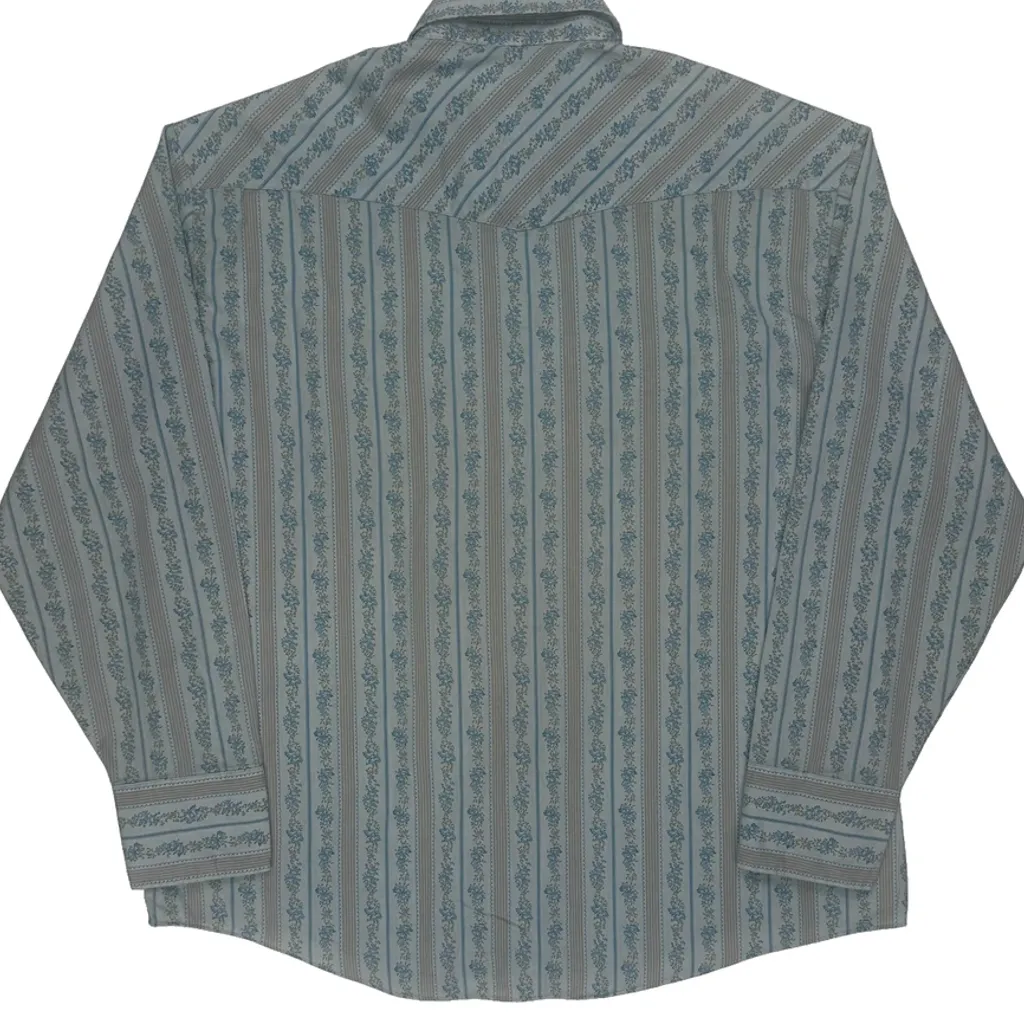 Youngbloods Striped Shirt - XL Blue Polyester Blend - Image 6