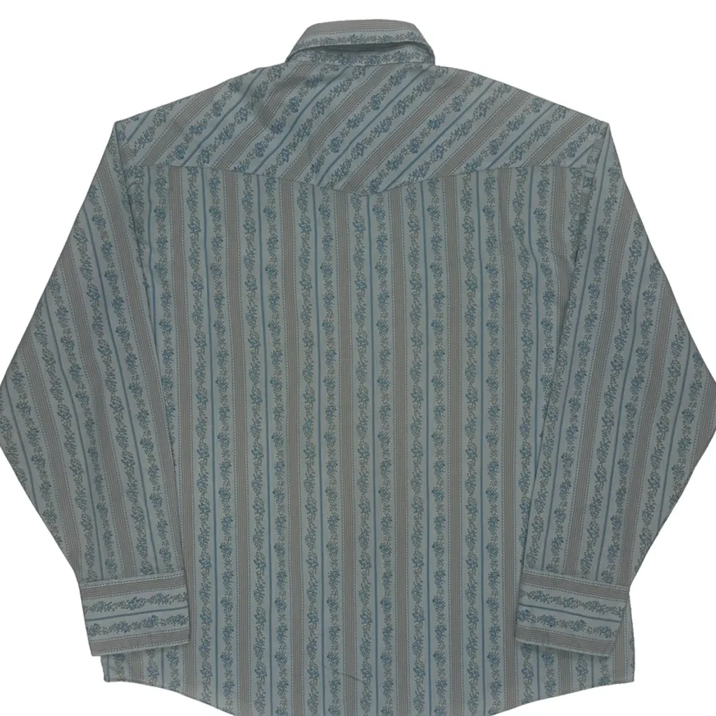 Youngbloods Striped Shirt - XL Blue Polyester Blend - Image 7