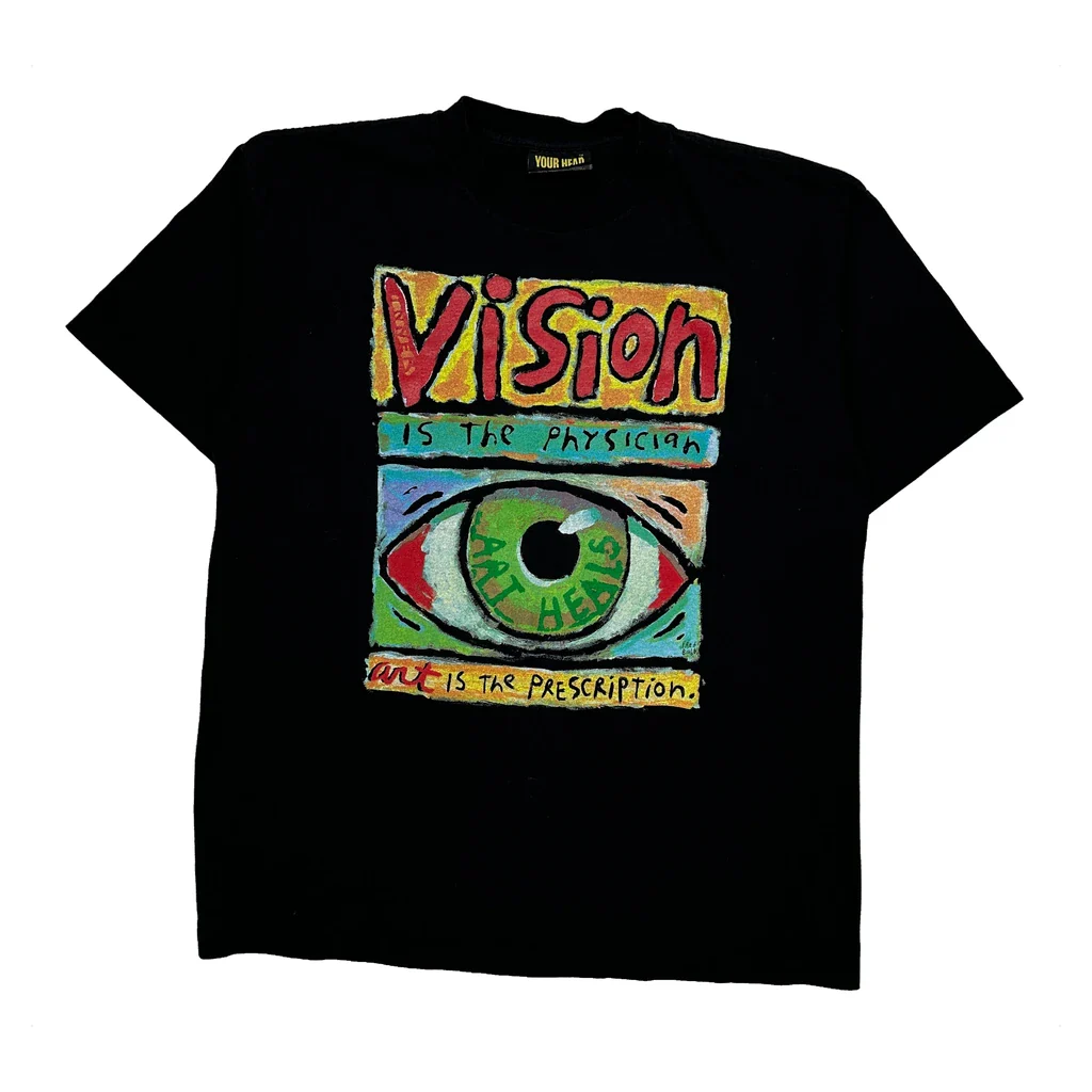 Your Head Goes Here Single Stitch T-Shirt - Large Black Cotton
