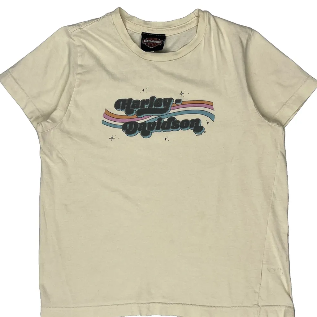 Youth Harley Davidson Rochester Harley-Davidson Minnesota T-Shirt - Medium Cream Cotton - Image 5