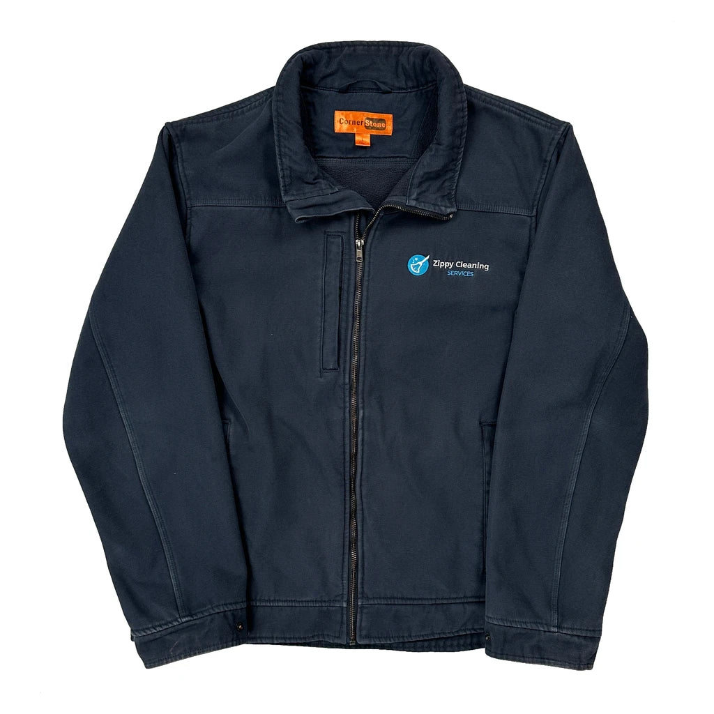 Zippy Cleaning Services Corner Stone Jacket - Large Navy Cotton