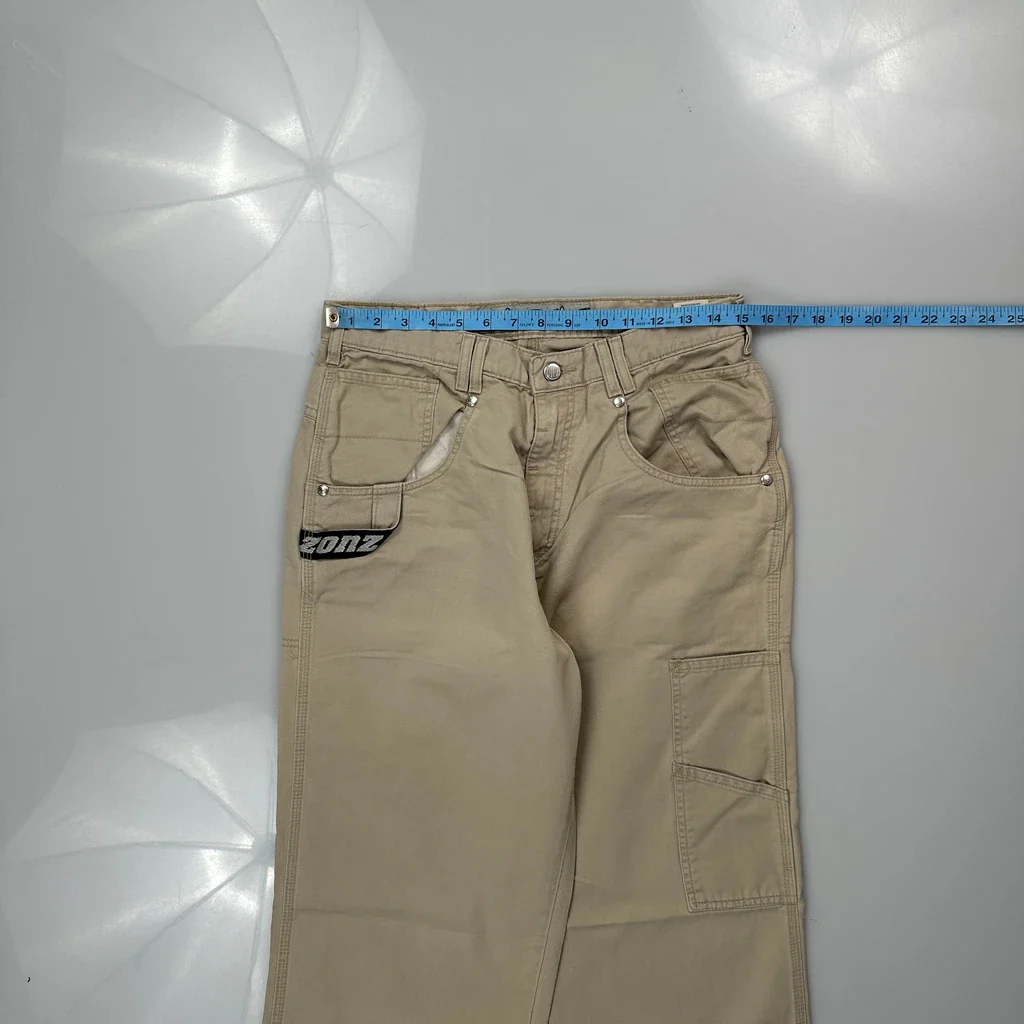 Zonz Cargo Trousers - 30W 32L Beige Cotton - Image 3