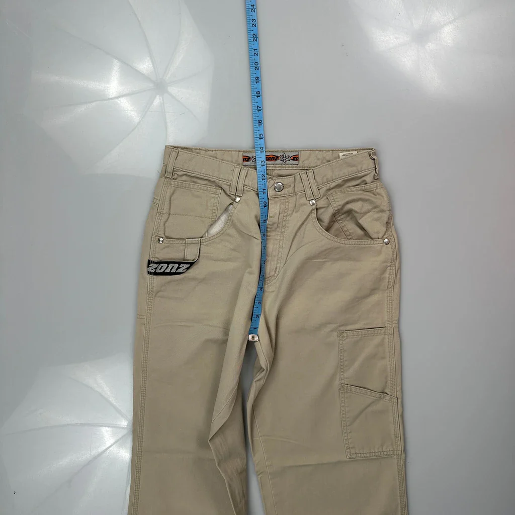 Zonz Cargo Trousers - 30W 32L Beige Cotton - Image 4